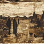 Gogh, Vincent van - Letter sketch - country road with cottages