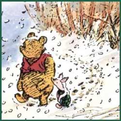 Piglet and Pooh in the snow