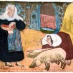 Bernard, Emile - Femmes au porcs (Women with Pigs from “Les Brettonneries” 1889)