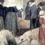 Menpes, Mortimer Luddington - Marché aux cochons en Bretagne [Pig marget in Brittany]
