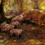 Munnings, Alfred James - Pigs In A Wood, Cornwall