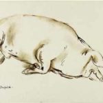 Poupelet, Jane - Truie couchée [reclining sow]