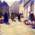 Ruty, Paul - Jour de marché aux cochons dans la région de l’Aven [Market day for pigs in the region of the Aven]