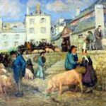 Simon, Émile - Scène de marché à Pont-Croix [Market scene in Pont Croix]