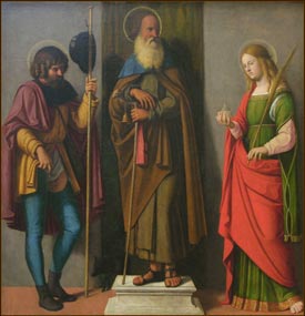 Giovanni Battista - Three Saints: Roch, Anthony Abbot, and Lucy