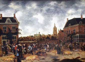 Sybrand van Beest - The Pig Market in the Hague