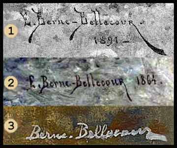 Etienne Prosper Berne-Bellecour - signature comparison