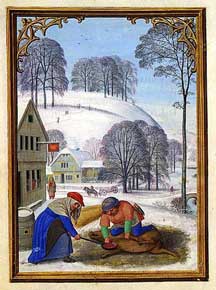 Simon Bening - December, Slaughtering a Pig