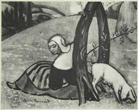 Emile Bernard - La Gardienne de porcs