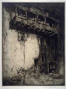 Frank Brangwyn - Old Houses, St. Cirq.