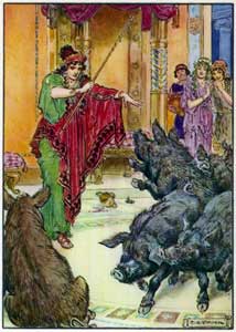 Charles Edmund Brock - Circe the Sorceress Turns Odysseus' Men into Swine