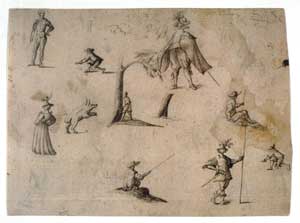 Jacques Callot - A Sheet of Sketches
