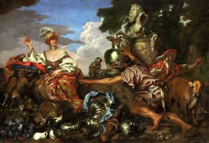 Giovanni Castiglione - Circe changing the Companions of Ulysses into Boars