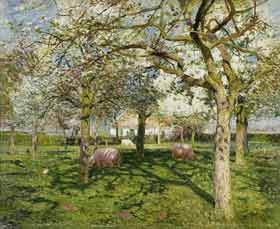 Emile Claus - Le verger au printemps