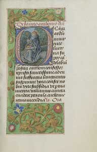 Master of the Dresden Prayer Book - Initial O: Saint Anthony Abbot