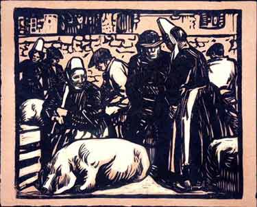 Lionel Floch - Le marché aux cochons à Plonéour-Lanvern