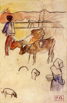 Paul Gauguin - Bretons and cows