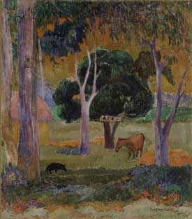 Paul Gauguin - Landscape with Pig and Horse