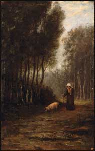 William Morris Hunt - French Peasant Woman with Pig