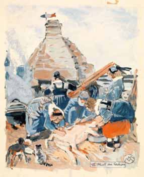 Mathurin Méheut - La mort du cochon