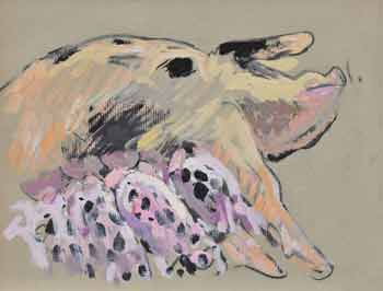 Mathurin Méheut - Truie allaitant ses petits