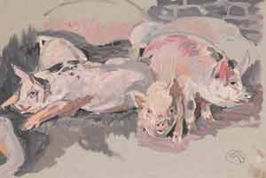 Mathurin Méheut - Petits cochons roses éveillés