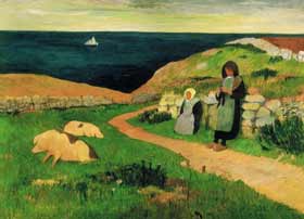 Henry Moret - Jeunes Bretonnes dans la lande