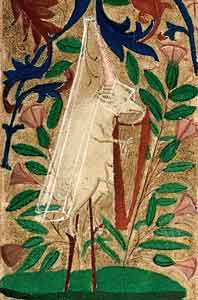 Master of the Harley Froissart - Hatted pig on stilts playing a harp