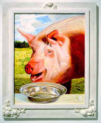 Kermit Oliver - A Swine Before a Silvered Bowl of River Pearls