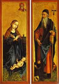 Martin Schongauer - Nativity and St. Anthony