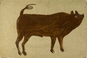 BIll Traylor - Pig with Corkscrew Tail
