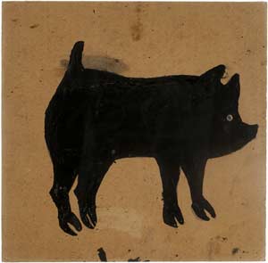 BIll Traylor - Black Pig with Blue Eye