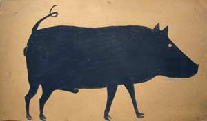 BIll Traylor - Black Male Boar with Curly Tail